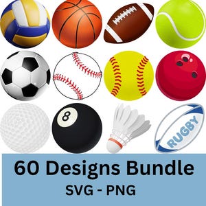 Pacote de bolas esportivas, Bola esportiva svg, Pacote de clipart de bolas esportivas, Beisebol, Bola de futebol, Beisebol SVG, Futebol Svg, Basquete Svg