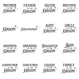 Família do Noivo SVG Pacote Papel de Casamento svg Sinal de Casamento Svg, Festa de Casamento Svg, Noivo Svg, Família do noivo Svg png Festa do noivo Svg png