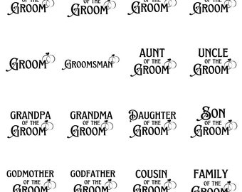 Family of the Groom SVG Bundle Wedding Role svg Wedding Sign Svg, Wedding Party Svg, Groom Svg, Groom Family Svg png Groom Party Svg png