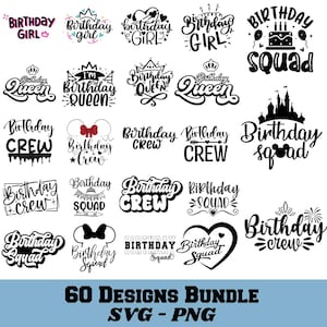 Birthday crew svg png bundle, Birthday squad svg, Birthday saying svg, Birthday Crew Shirt, Birthday girl svg, Birthday queen svg