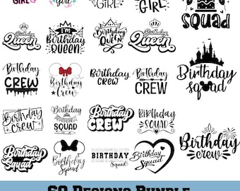 Birthday crew svg png bundle, Birthday squad svg, Birthday saying svg, Birthday Crew Shirt, Birthday girl svg, Birthday queen svg