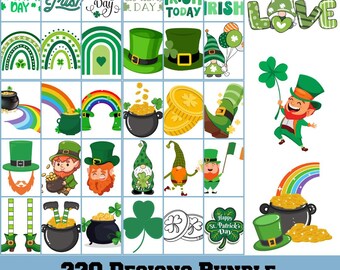 St Patrick's Day SVG PNG Mega Bundle, St Patrick day SVG, Lucky Charm svg, Irish svg, Gnome svg, St Patricks svg, Clover Svg, Shamrock Svg
