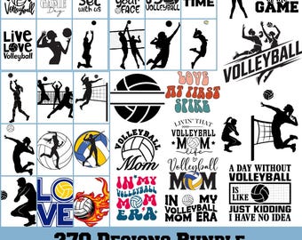 Volleyball svg bundle, Volleyball Clipart, Volleyball Silhouette, Volleyball Cricut, Volleyball Quotes Svg, Volleyball mom svg png bundle