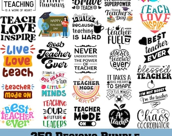 Teacher Svg Bundle, Teacher Png Bundle, Teacher Quote Svg, Teacher Life Svg, Teacher elements, Teacher Appreciation Gift, Teacher Shirt Svg
