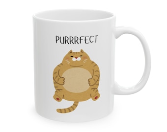 Funny Cat Ceramic Mug, Perfect Gift for Cat Lovers, Kitty Coffee Cup, Cat Meme Tea Mug, Cat Lover Gift for Her/Him, Christmas Gift idea