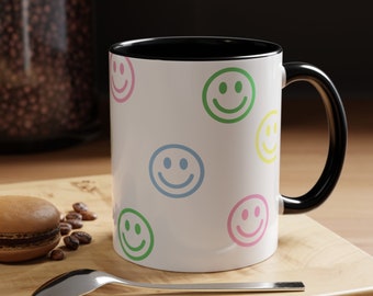 Smiley Face Ceramic Coffee Mug Fun, Cute, and Happy Design