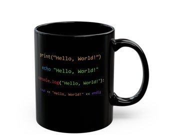 Hello World Mug Funny Software Engineer Quote, Programmer Gift Coding Mug