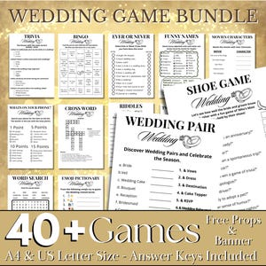 Lot de 40 + jeux de mariage, jeux de réception de mariage, bingo mariage, jeux de mariage pour invités, mots croisés pour invités de mariage, cartes conseils mariage