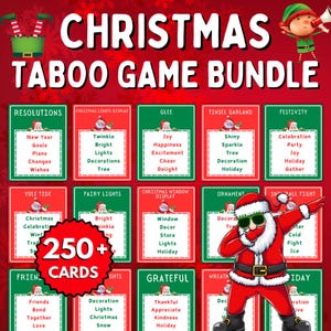 Jeu Tabou De Noël, Jeu De Mots Interdit De Noël, Cartes Tabou Pour Les Fêtes, Jeu De Noël Pour La Classe, Mots Interdits, Jeux De Bureau De Noël