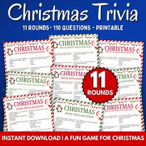Weihnachten Trivia Spiel, Weihnachtsfeier Spiel, Weihnachtsfamilienspiele, Familien-Trivia-Nacht, Weihnachts-Trivia-Nacht, Weihnachtsspiel für Erwachsene