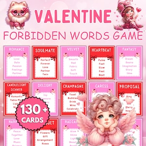 130 + Valentinstag verbotene Wörter, Valentinstag-Party-Spiele, Valentinstag-Spiele für Erwachsene, Valentinstag-Tabu-Spiele, Valentinstag-Tabu-Spiele,