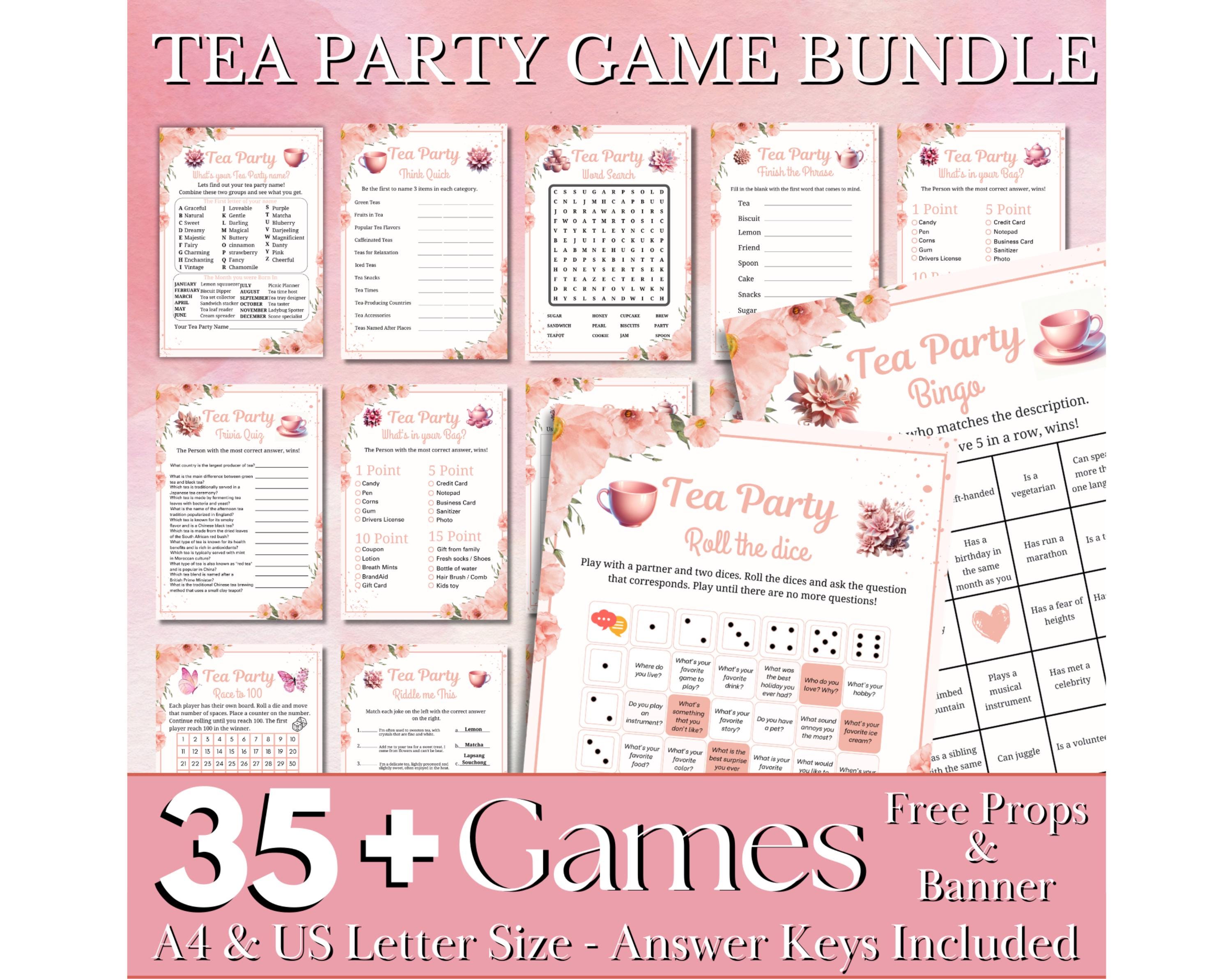 35 Tea Party Games Bundle, Tea Party Printable Games, Tea Party ...