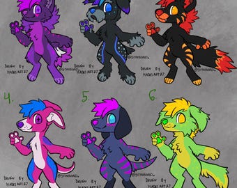 Furry Adopts - Vibrant Bright Colour “sparkledog” canines