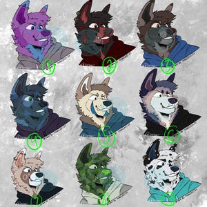 Furry Adopts - Canine headshots in hoodies
