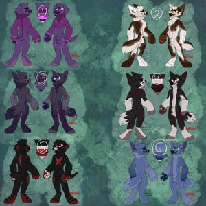 Furry Adopts - hoektanden met volledige referenties - punk, natuurlijk en meer!