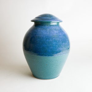 Adult Cremation Urn - Handmade Stoneware Pottery Cremation Urn - 250 Cubic Inches Capacity - Beautiful Urn - 10.75" x 8" - SFT-URN-10