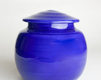 40 cu/in Small Size - Pet Urn - Urn for Human Ashes - Handmade Pottery Urn- 5.25” x 5” - Capacity 40 cubic inches -BLUE-40CU-1