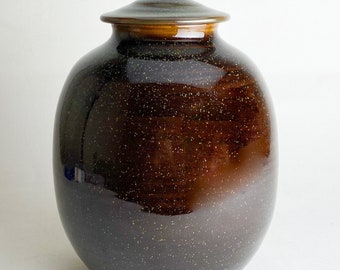 Adult Cremation Urn - Handmade Stoneware Pottery Cremation Urn - 250 Cubic Inches Capacity - Beautiful Urn - 9.75" x 7.5” - TEA-LURN-1