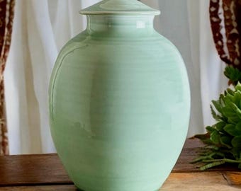 260 Cu/In Handmade Cremation Urn for Adults - Large Size - Holds Approximately 260 Cubic Inches - Dimensions: 10.5”x7.75” - EBC-260CU-4