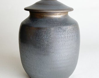 75 Cu/In Capacity- Small Sized Cremation Urn - Handmade Pottery Clay Urn - 75 Cubic Inches Capacity- 7.25" Tall x 5” wide - MANG-75CU-1