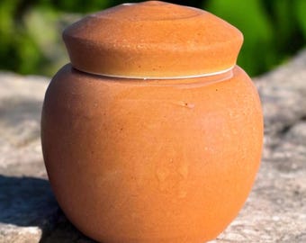50 cu/in Small Size - Pet Urn - Urn for Human Ashes - Handmade Pottery Urn- 5” x 4.75” - Capacity 50 cubic inches -CT-50CU-2