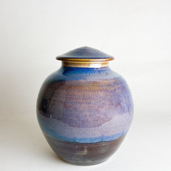 Handmade Pottery Cremation Urn - Medium  Size - Holds Approximately 170 Cubic Inches - Dimensions: 8.5”x7 3/8” - HTPH-MURN-1