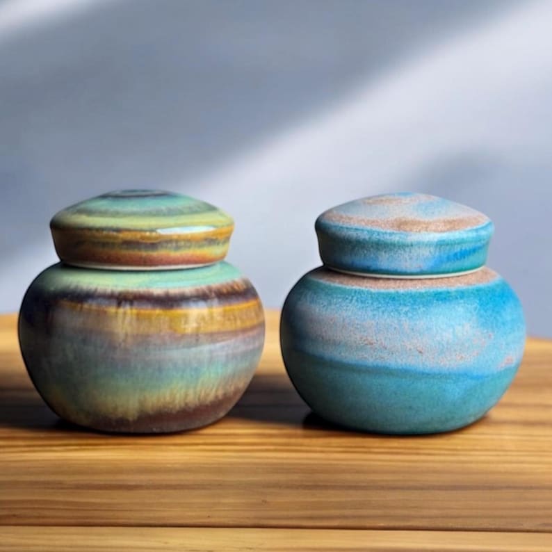 Mini Keepsake Urn – 5 cu in Handmade Urn – Choose Your Glaze – Small Cremation Urn for Ashes – Glossy Finish – Kent Harris Pottery image 1