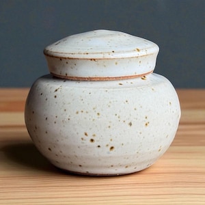 Mini Keepsake Urn – 5 cu in Handmade Urn – Choose Your Glaze – Small Cremation Urn for Ashes – Glossy Finish – Kent Harris Pottery Snowfall Stone