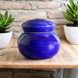 Mini Keepsake Small Urn - Tiny Handheld Mini Keepsake - Handmade Pottery Keepsake Urn - Capacity 3 Cubic Inches - 2.5 x 2.5&quot; - BL-MKSK-1