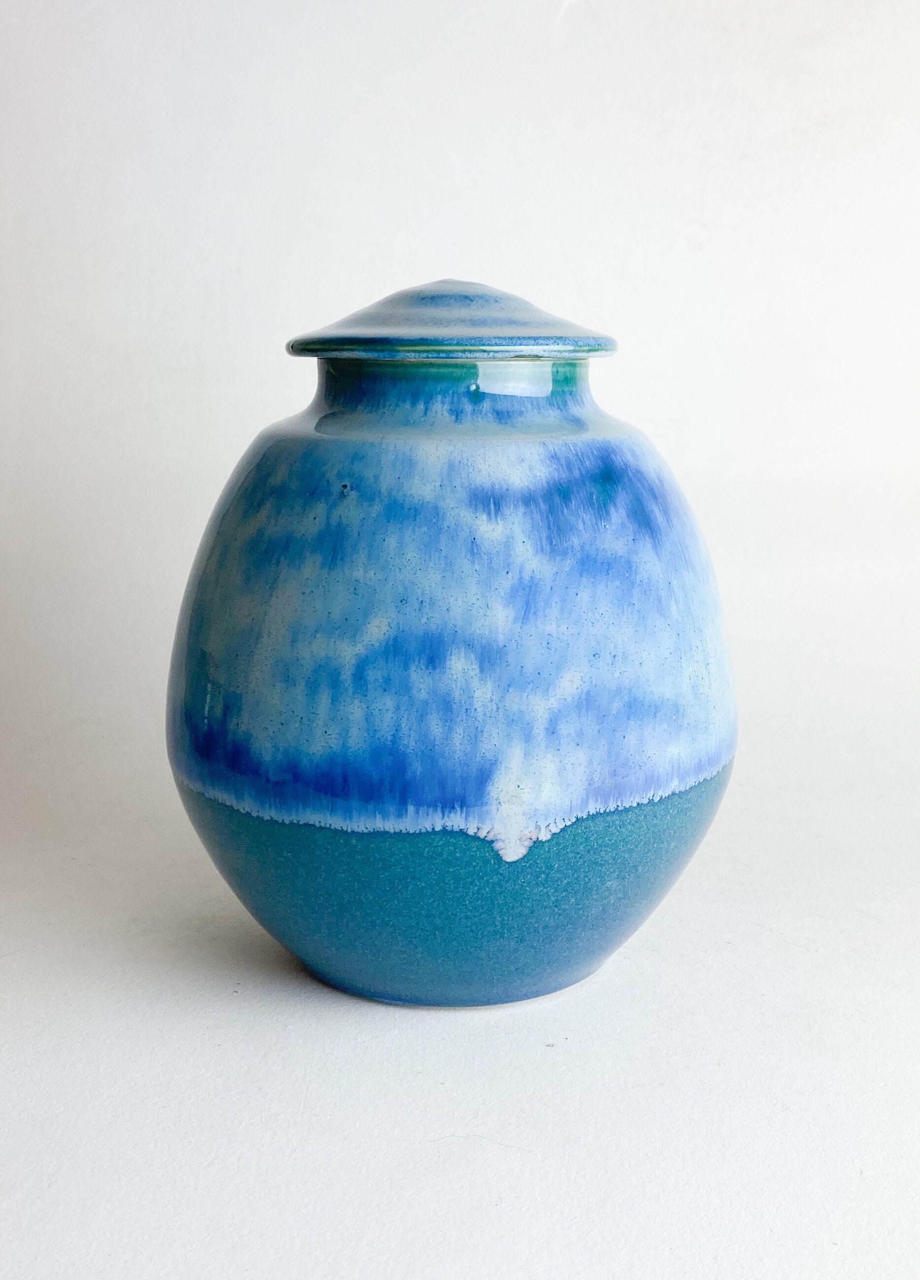 Medium Sized Cremation Urn Handmade Pottery Clay Urn