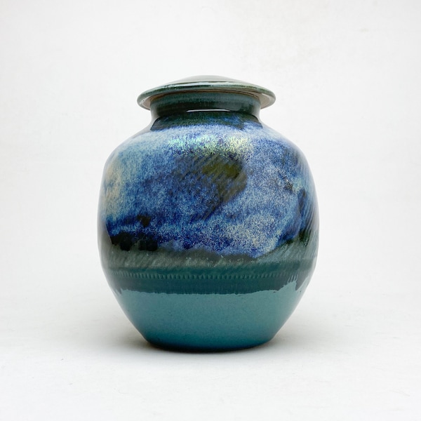 Handmade Pottery Cremation Urn - Medium  Size - Holds Approximately 150 Cubic Inches - Dimensions: 8.5” x 6.5”- MGSS-MURN-1