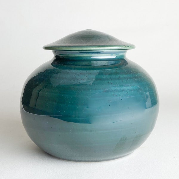 80 Cu/In Capacity- Small/Medium Sized Cremation Urn - Handmade Pottery Urn - 80 Cubic Inches Capacity- 5.5" Tall x 6.25” wide - DCT-80CU-2