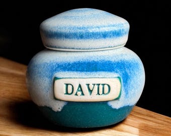5 cu/in Mini Cremation Urn - Personalized Mini Keepsake Urn - Made to Order - 2.5" x 2.5" - 5 Cubic Inch Capacity- Kent Harris Pottery