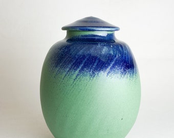 Handmade Pottery Cremation Urn for Adults - Large Size - Holds Approximately 250 Cubic Inches - Dimensions: 9.75”x7.75” - RZG-LURN-2