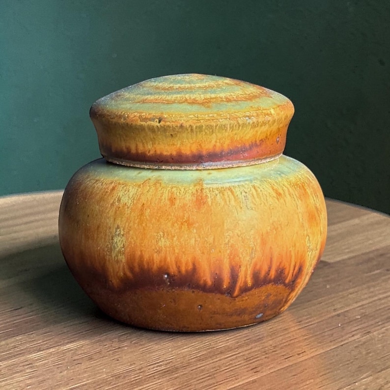 Mini Keepsake Urn – 5 cu in Handmade Urn – Choose Your Glaze – Small Cremation Urn for Ashes – Glossy Finish – Kent Harris Pottery Canyon Sunset