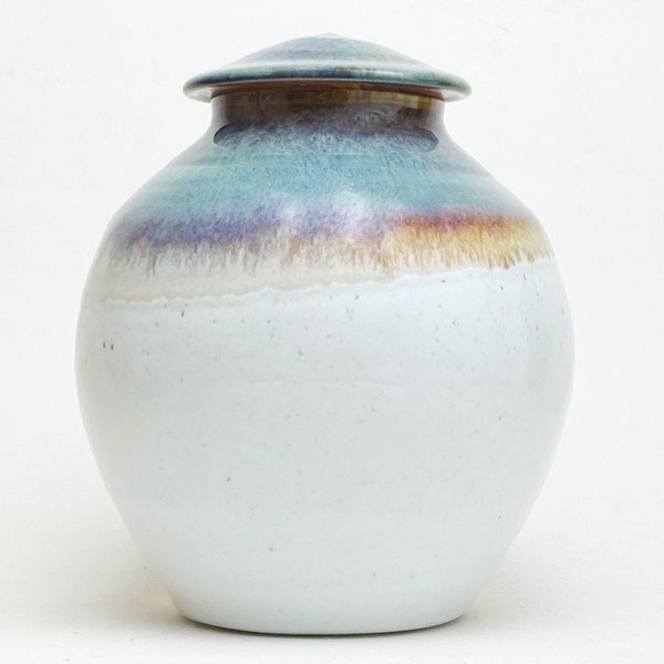 Handmade Pottery Cremation Urn - Medium  Size - Holds Approximately 135 Cubic Inches - Dimensions: 8”x6.75” - HTPHSPW-MURN-1