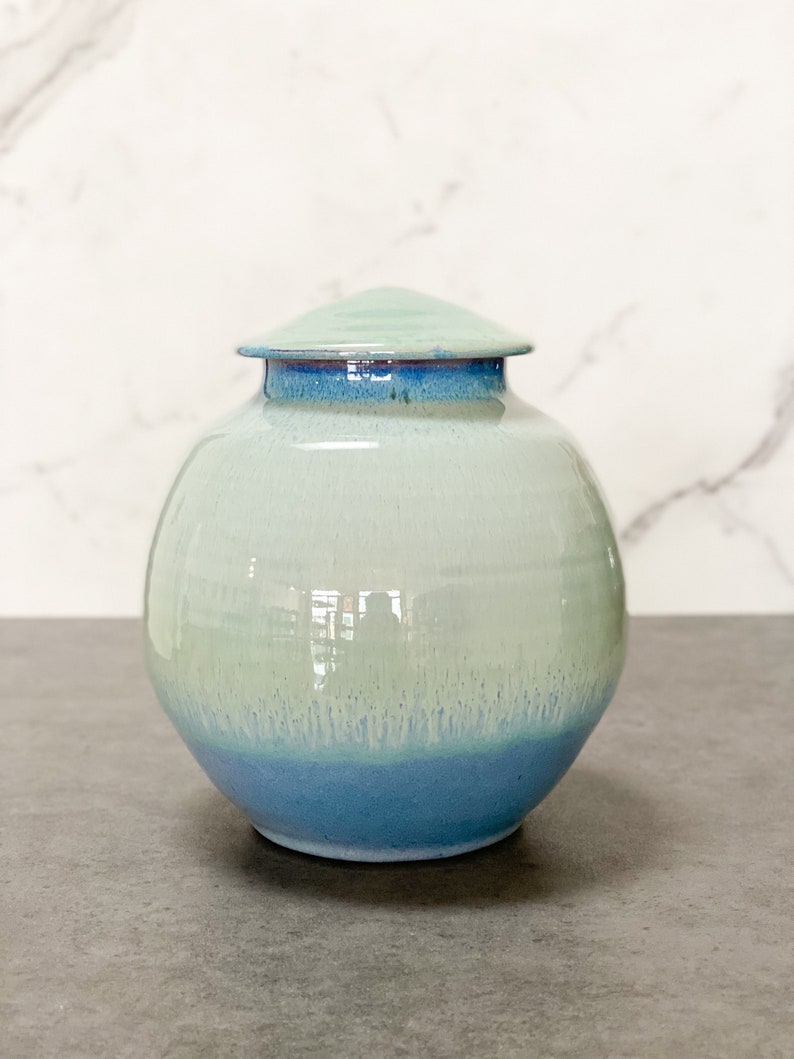 Handmade Pottery Cremation Urn Medium Size Holds Approximately 150 Cubic Inches Dimensions: 7.75x 7 PHSS-MURN-1 image 4