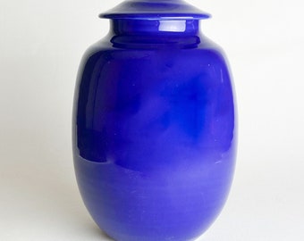 Handmade Pottery Cremation Urn - Medium  Size - Holds Approximately 150 Cubic Inches - Dimensions: 9”x 6.25” - BLU-MURN-1