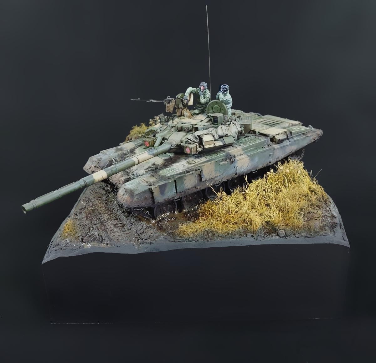 1/35 戦車の整備工場 オリジナル製作 展示台 ジオラマ完成品