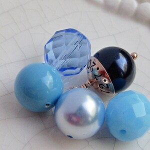 SOMETHING BLUE- Hand Stamped Custom Wedding Bouquet Charm- ROSE gold filled, fits Large Hole Charm bracelets imagen 5