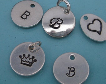 Add On Single Small Tag Hand Stamped Initial/Accent Charm