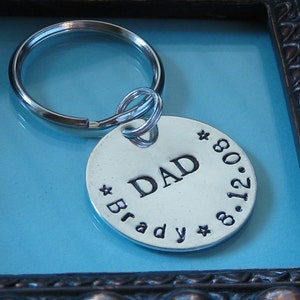 Custom Hand Stamped Sterling Silver Key chain image 3