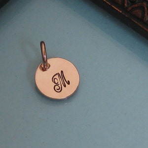 ROSE GOLD FILLED Add On Small Tag Hand Stamped Initial/Accent Charm image 4