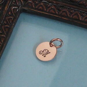 ROSE GOLD FILLED Add On Small Tag Hand Stamped Initial/Accent Charm image 3