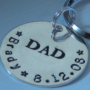 Custom Hand Stamped Sterling Silver Key chain image 1