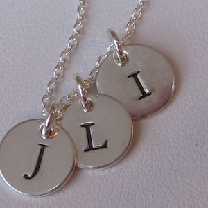 3 Small Initial Tag Hand Stamped Mother's Necklace image 2