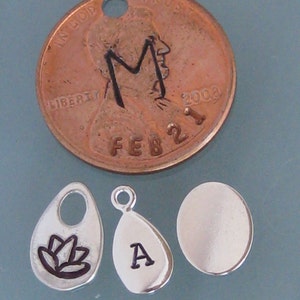 3 Small Initial Tag Hand Stamped Mother's Necklace image 3