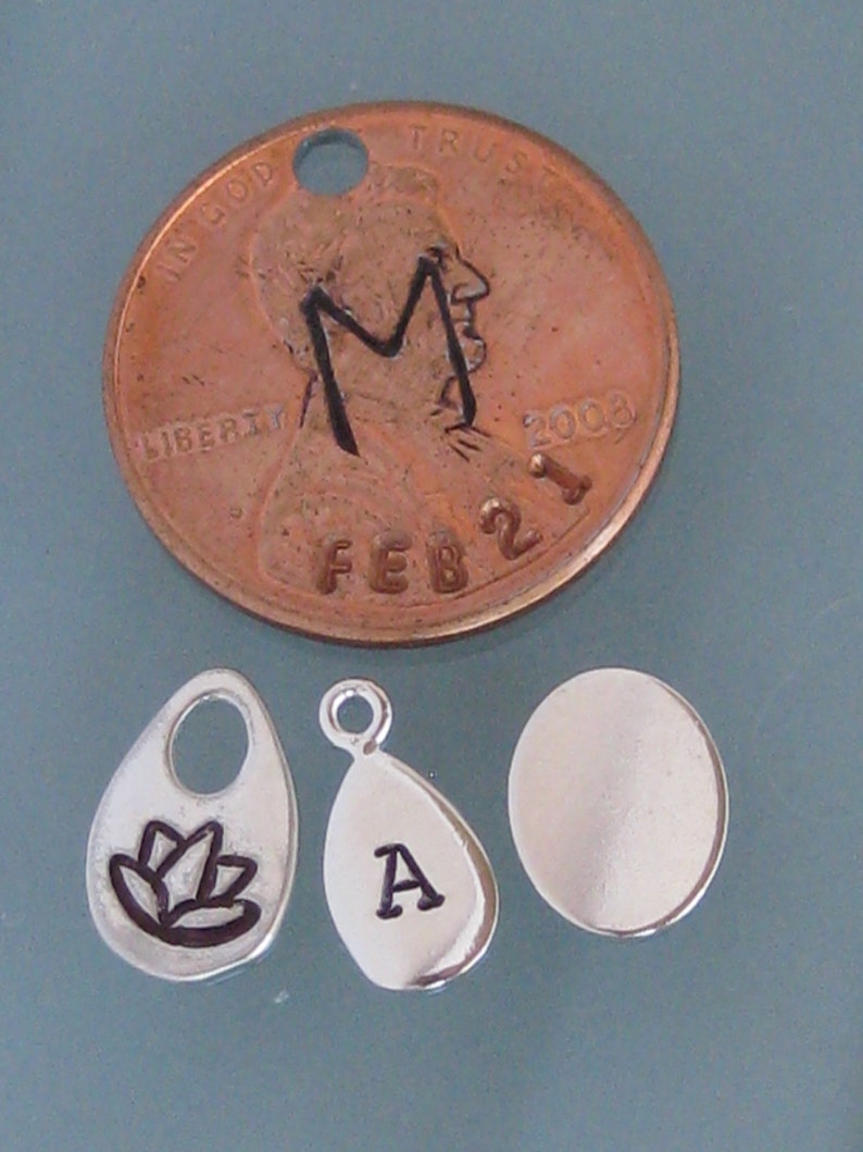 3 Small Initial Tag Hand Stamped Mother's Necklace image 3