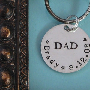 Custom Hand Stamped Sterling Silver Key chain image 2