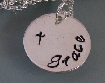 My Little One - Hand Stamped Name necklace